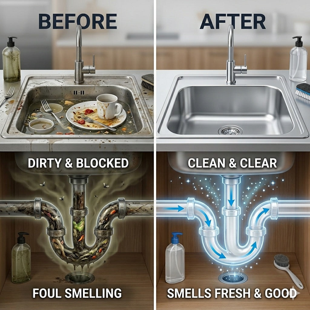 Drain blocked or smelling bad? Foaming tablets that deep-clean pipes in minutes