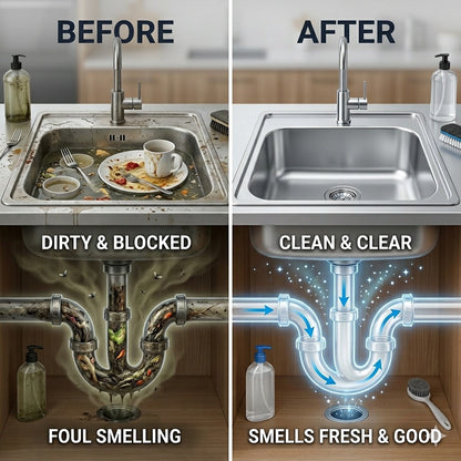Drain blocked or smelling bad? Foaming tablets that deep-clean pipes in minutes